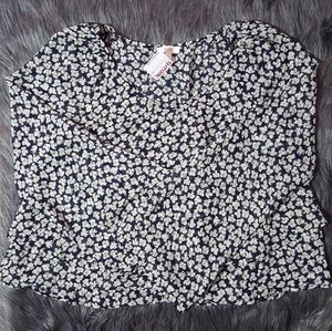Anthro E(hanger)M Floral Longsleeve Blouse